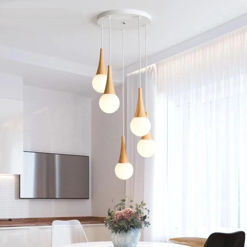 Vault – Multi-Globe Wood, Iron & Glass LED Pendant