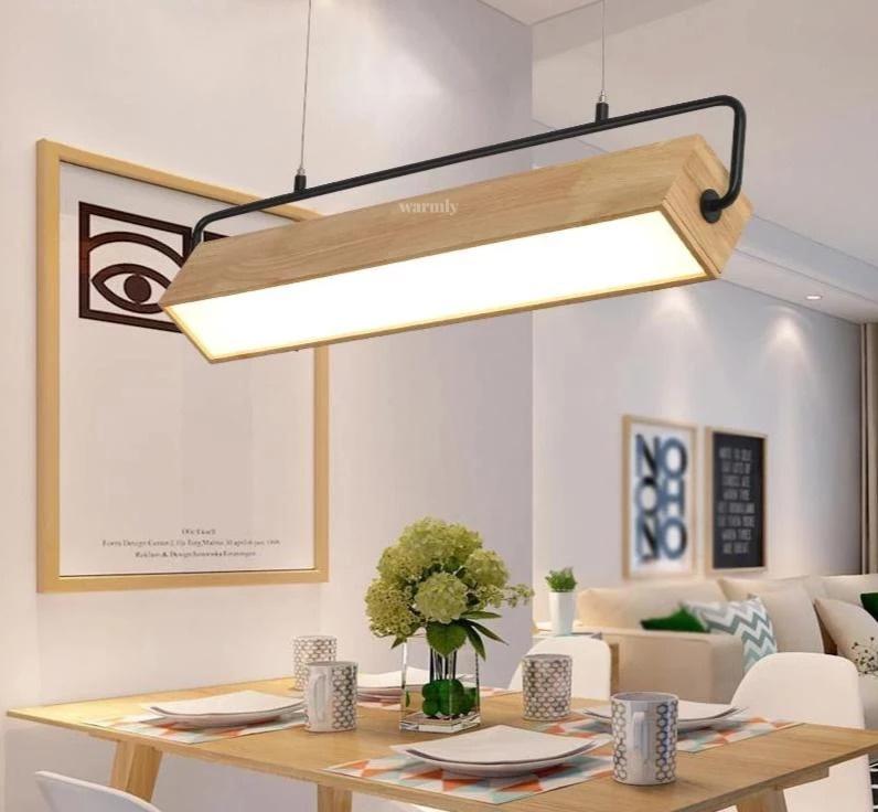 Atrium – Adjustable Iron & Wood LED Hanging Lamp