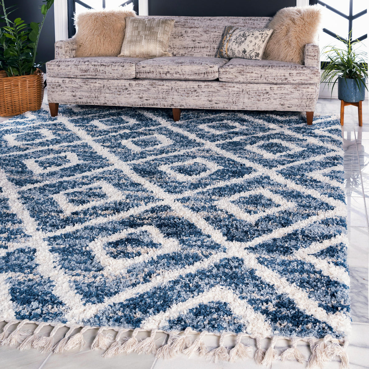 Aubrac – Diamond Lattice Shag Rug
