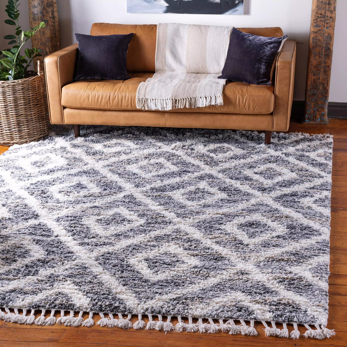 Aubrac – Diamond Lattice Shag Rug