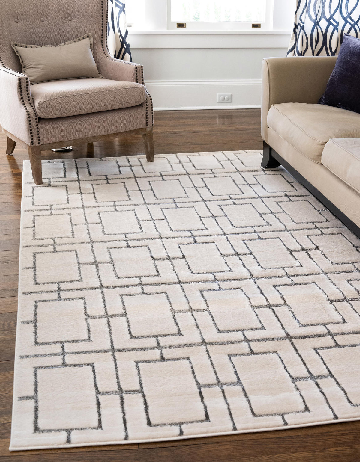 Sevres – Cube Pattern Two-Tone Area Rug
