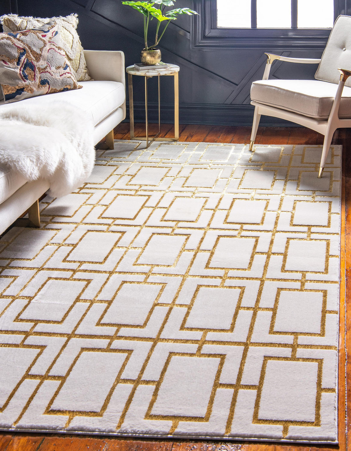 Sevres – Cube Pattern Two-Tone Area Rug