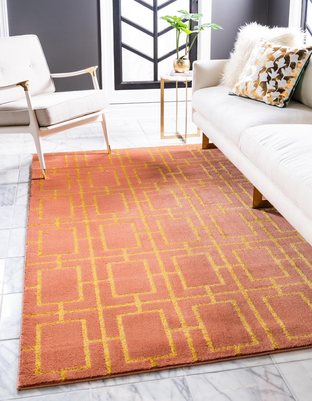 Sevres – Cube Pattern Two-Tone Area Rug