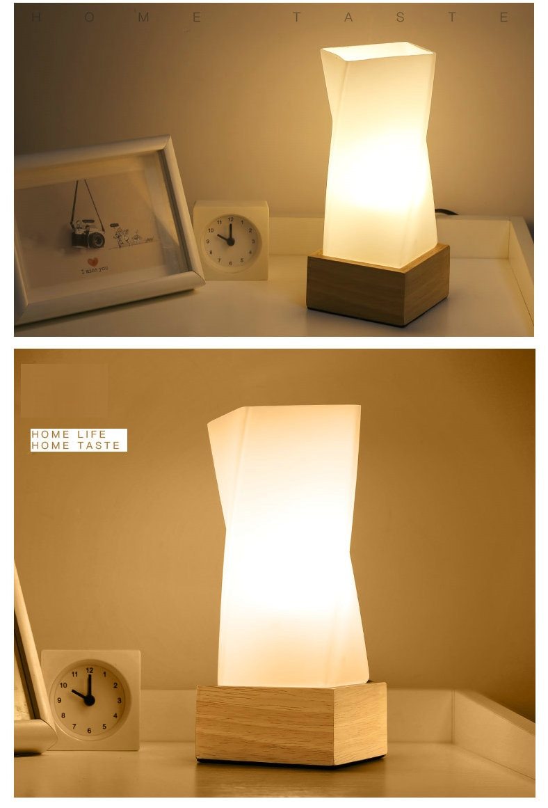 Spire – Twisted Wood, Glass & Ceramic Table Lamp