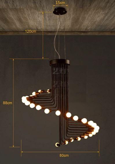Vortica – Polished Iron Spiral LED Chandelier
