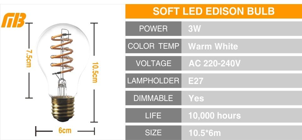 Amber – Vintage-Style E27 LED Filament Bulb