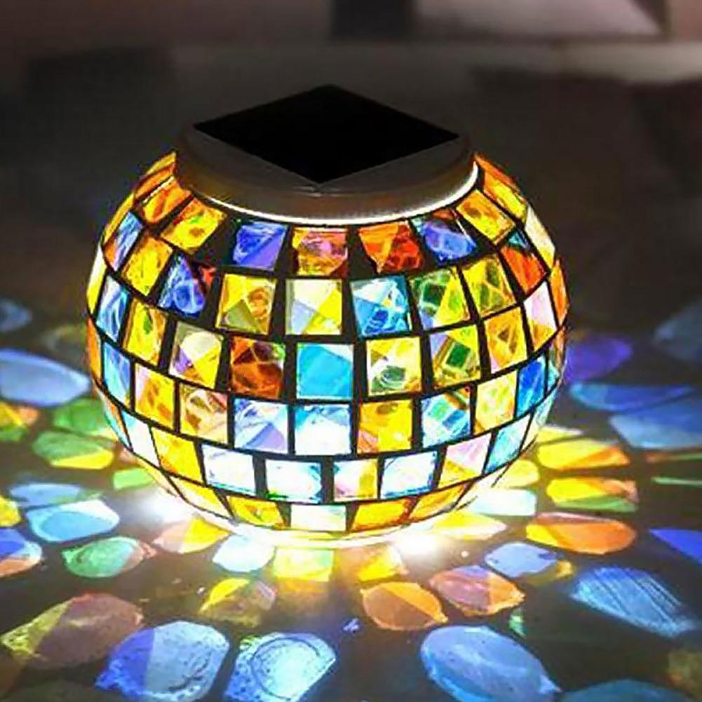 Birk – Solar Mosaic Glass Garden Light
