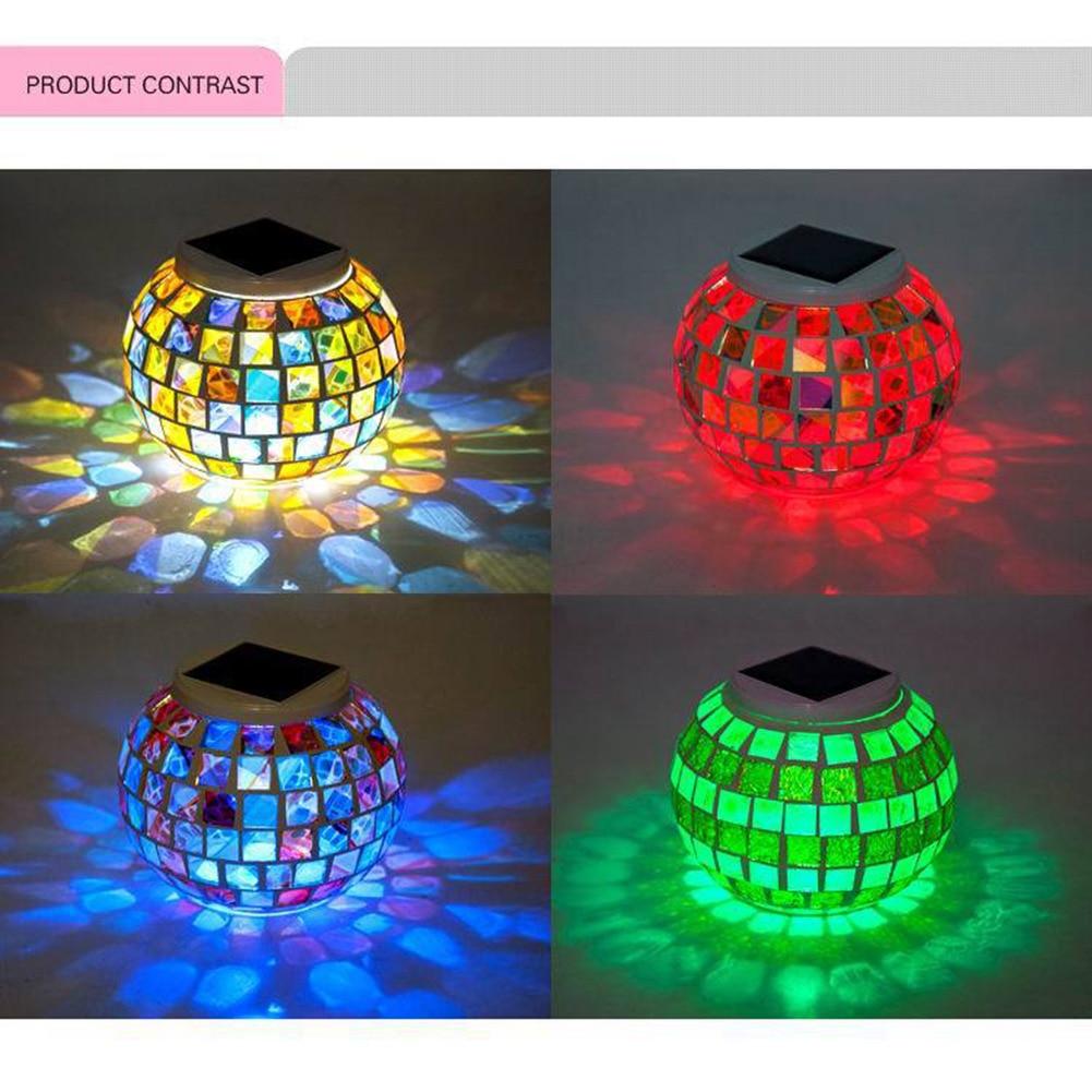 Birk – Solar Mosaic Glass Garden Light