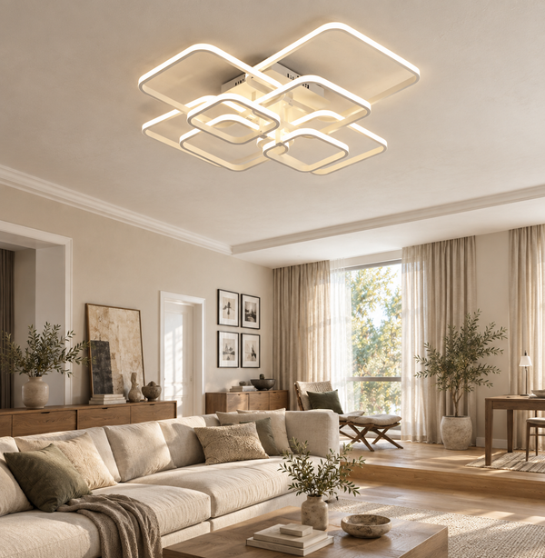 Cotswold – Layered Square LED Flush Chandelier