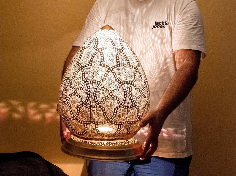 Sahara – Solid Brass Moroccan Lantern Lamp