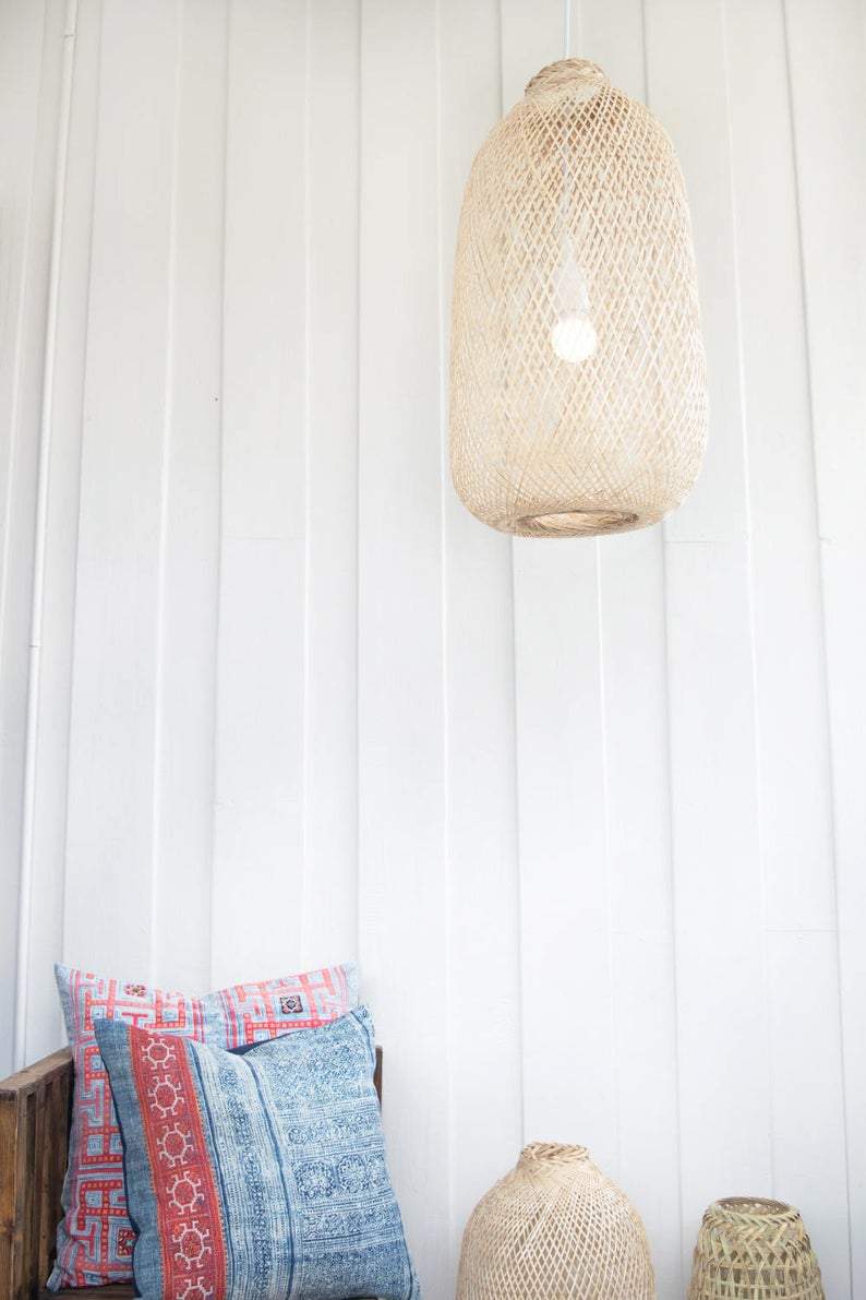 Canopy – Hand-Woven Bamboo Accordion Pendant