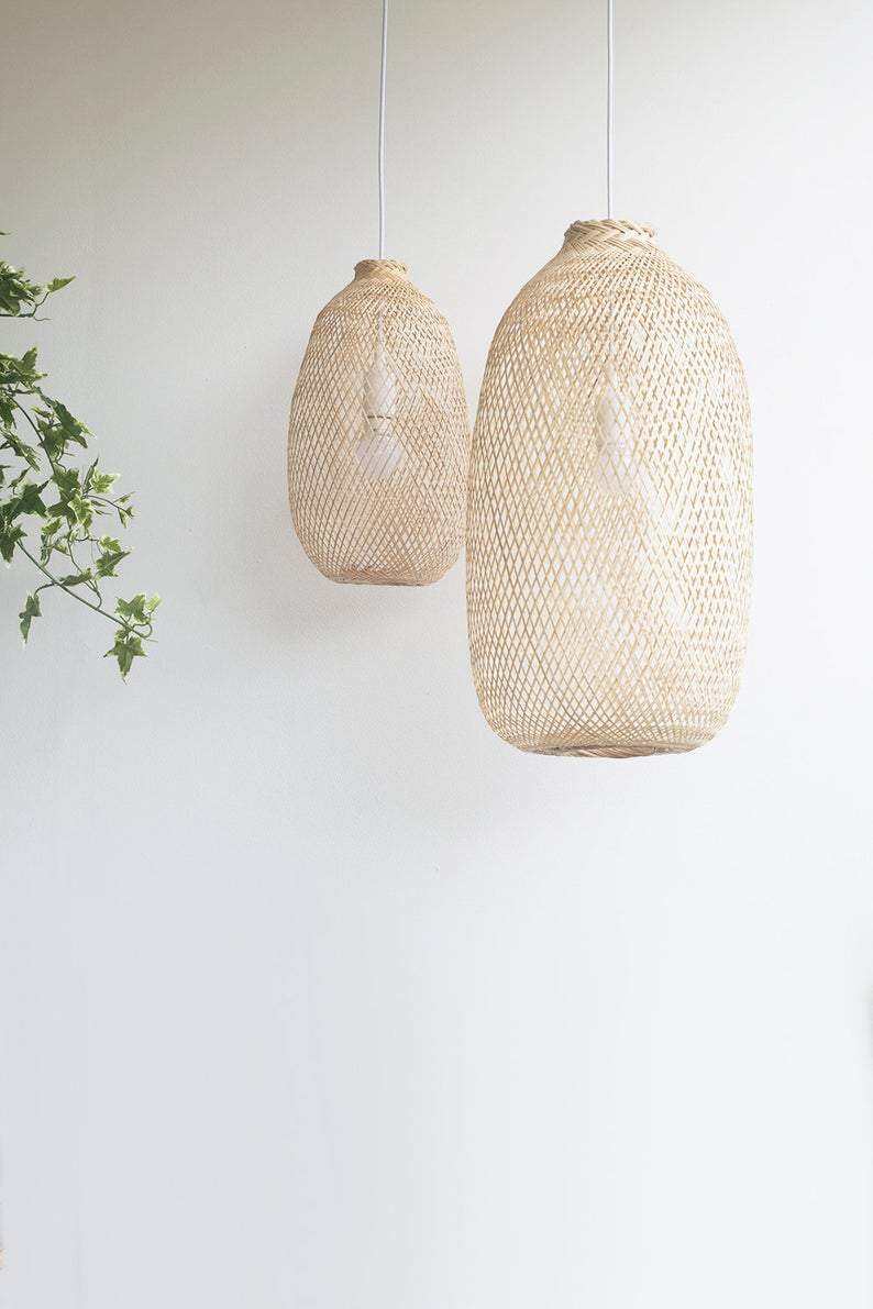Canopy – Hand-Woven Bamboo Accordion Pendant
