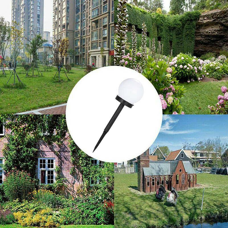 Liv solar pathway lamp shown in lawn, garden and yard placement examples