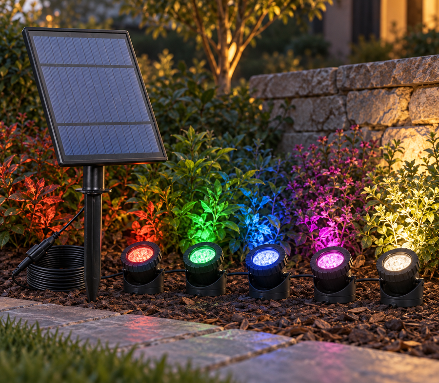 Runa – Multicolour Solar Lawn Light Set