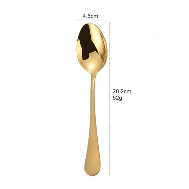 Tove gold stainless steel tablespoon dimensions: 20.2 cm long, 4.5 cm wide and 52 g