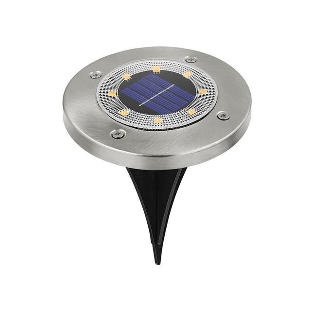 Elin aluminium solar path light with white LEDs, blue solar panel and black ground stake
