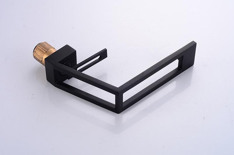 Black cut-out basin tap rear connection and lever detail