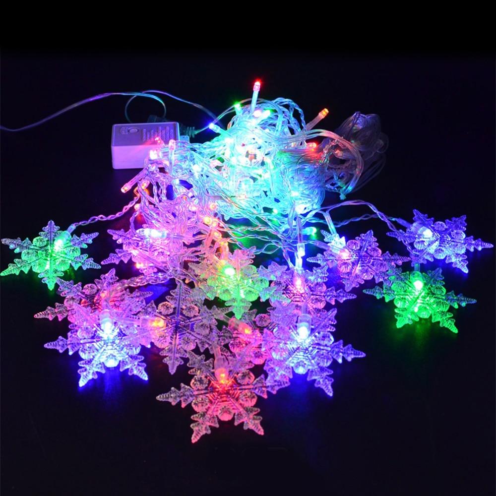 Torun snowflake LED string lights in colorful LEDs with clear cable and controller