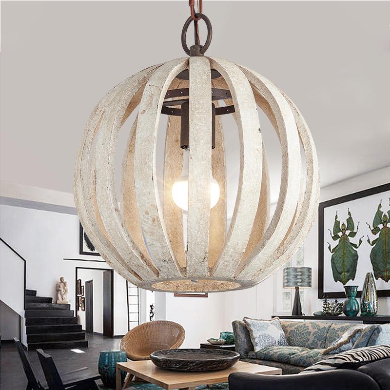Bastide – Wood and Iron Cage Ceiling Light