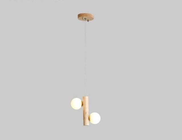 Plinth – Wood & Glass Exposed-Bulb Chandelier