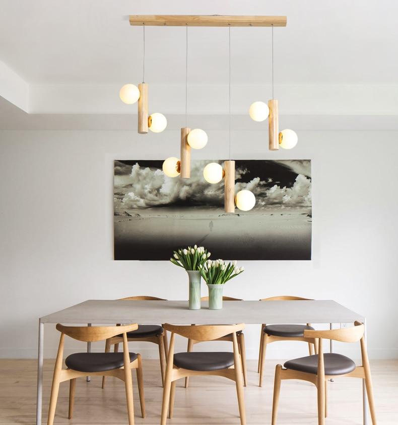 Plinth – Wood & Glass Exposed-Bulb Chandelier