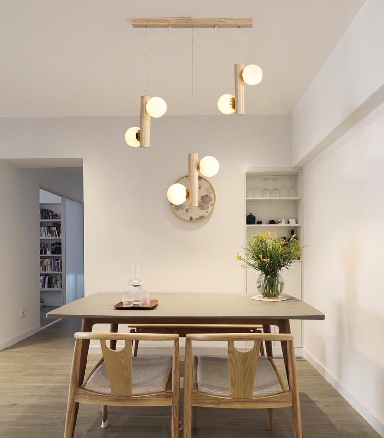 Plinth – Wood & Glass Exposed-Bulb Chandelier