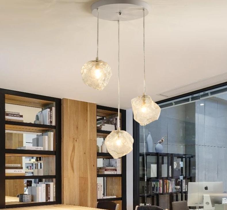 Keystone – Glass Stone & Iron Multi-Drop Pendant