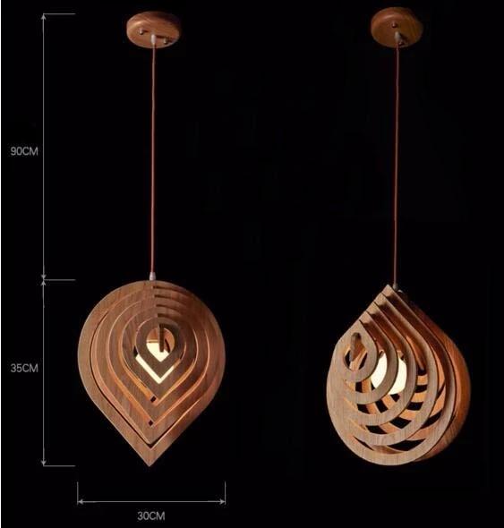 Oriel – Reversible Varnished Wood Drop Pendant