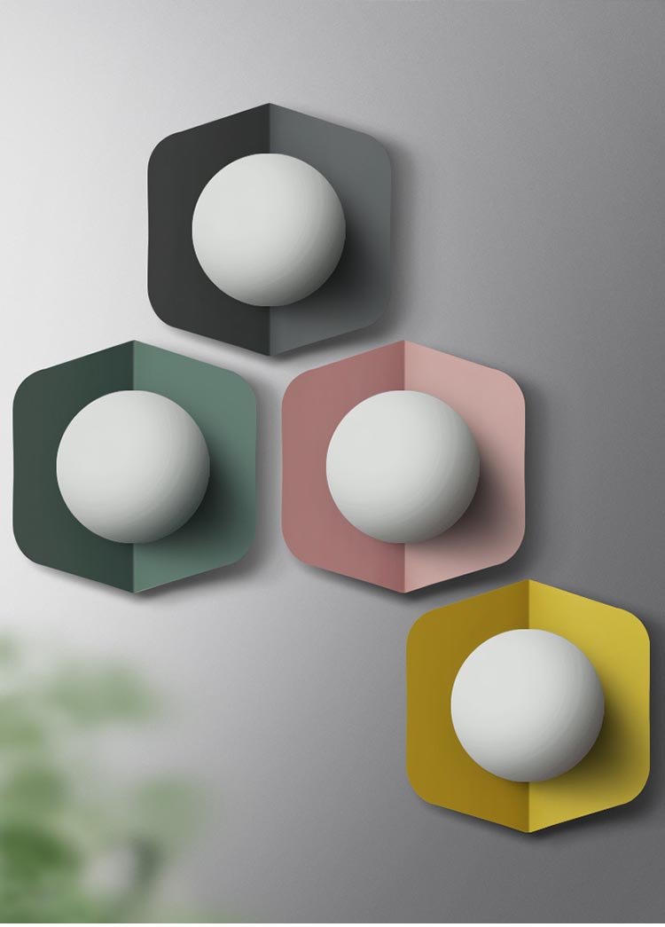 Finial – Candy-Colour Iron & Acrylic Wall Light