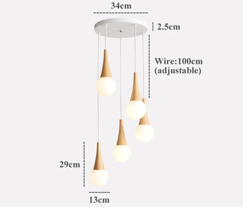 Vault – Multi-Globe Wood, Iron & Glass LED Pendant