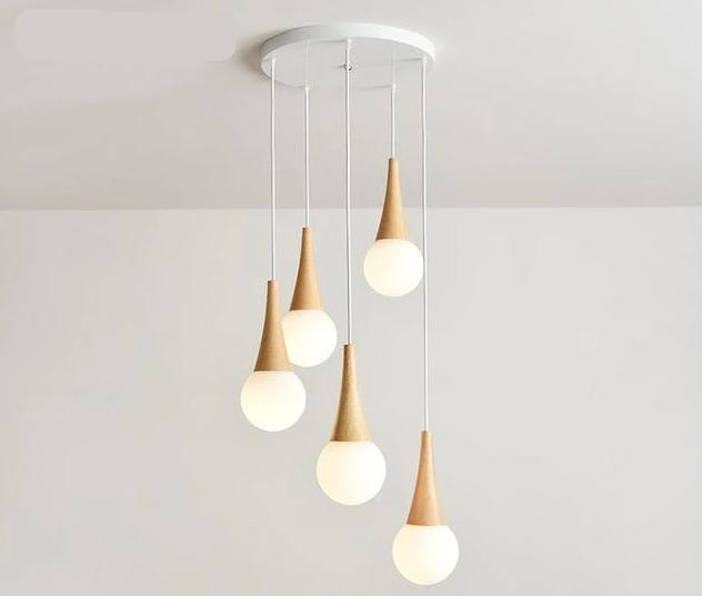Vault – Multi-Globe Wood, Iron & Glass LED Pendant