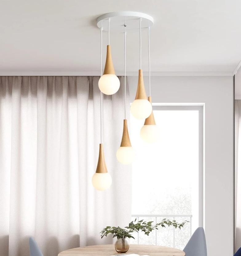 Vault – Multi-Globe Wood, Iron & Glass LED Pendant