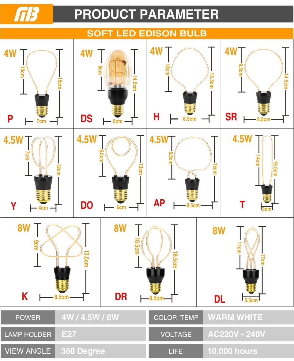 Amber – Vintage-Style E27 LED Filament Bulb