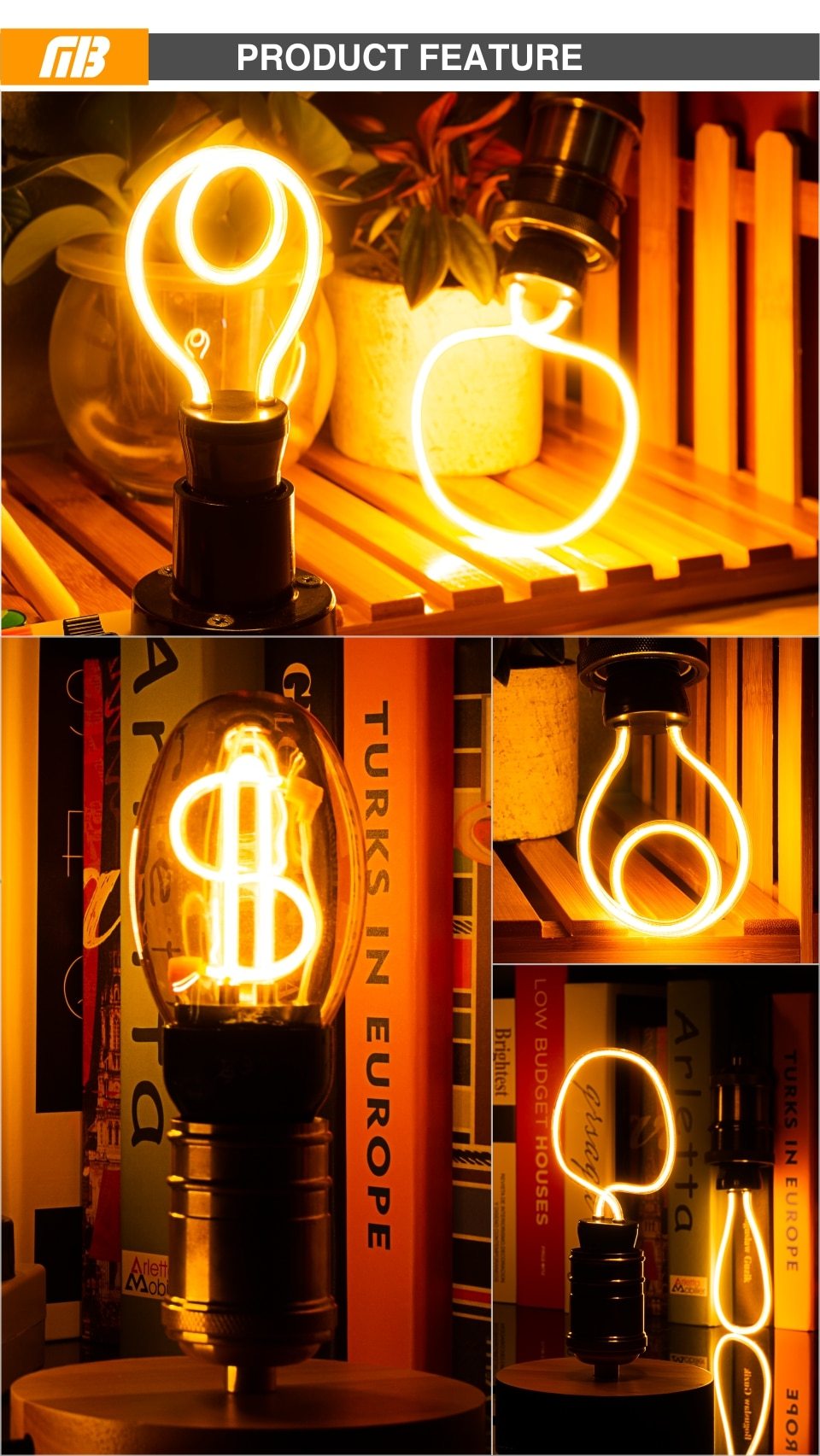 Amber – Vintage-Style E27 LED Filament Bulb