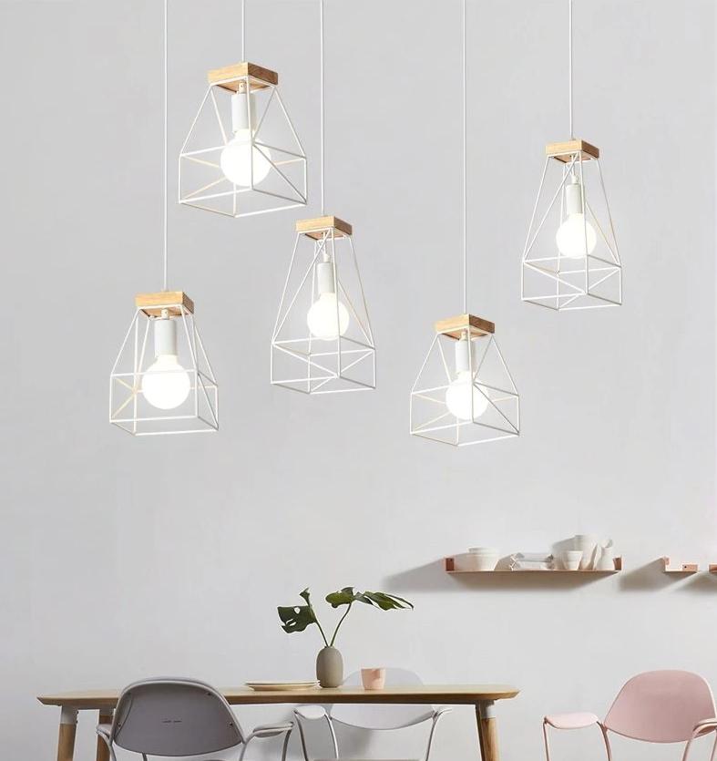 Corbel – Industrial Wood & Iron Cage Pendant