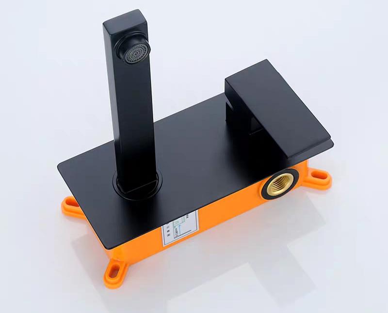 Obsidian – Matte Black Wall-Mounted Basin Faucet