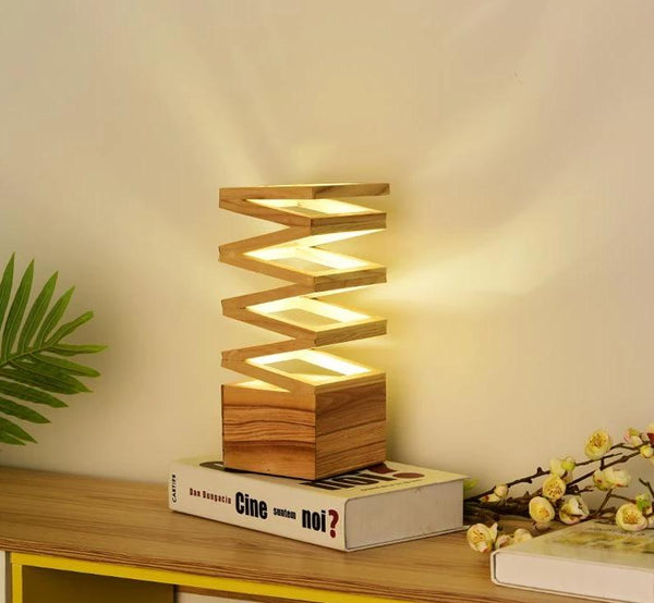 Truss – Folding Accordion-Arm Wood & Metal Desk Lamp