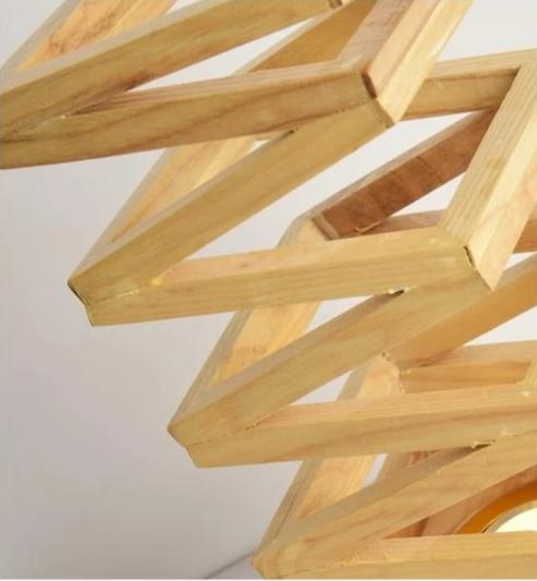 Truss – Folding Accordion-Arm Wood & Metal Desk Lamp