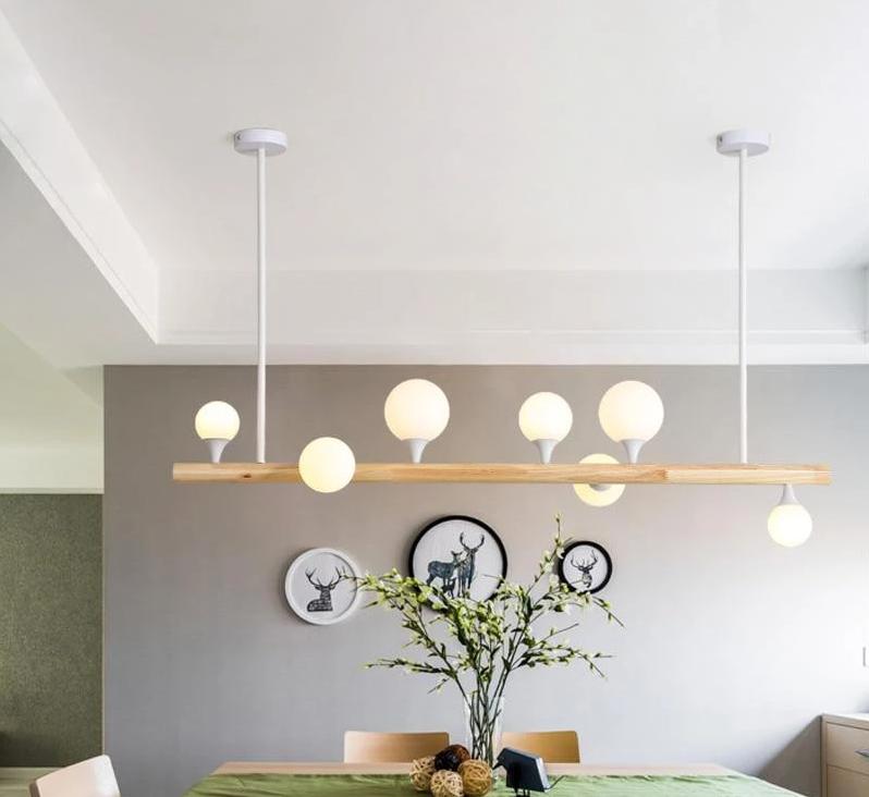 Rotunda – Wood & Glass Multi-Bulb LED Chandelier