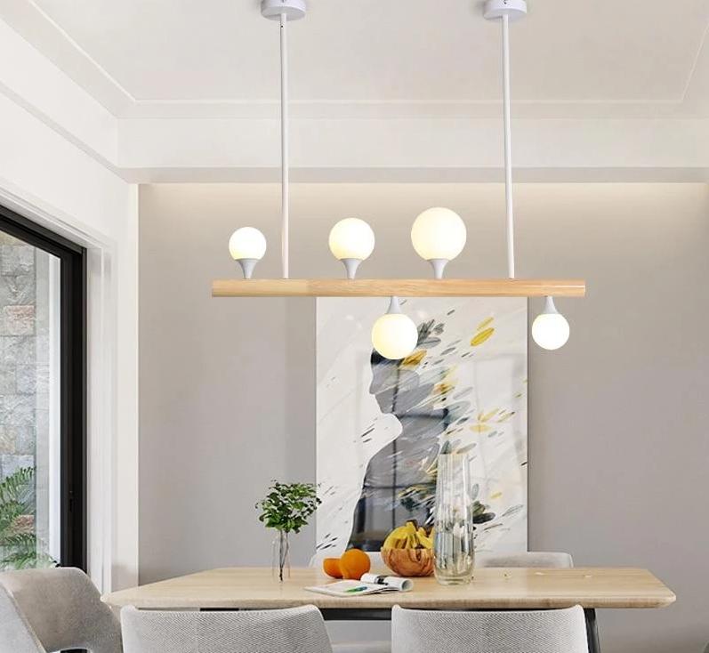 Rotunda – Wood & Glass Multi-Bulb LED Chandelier