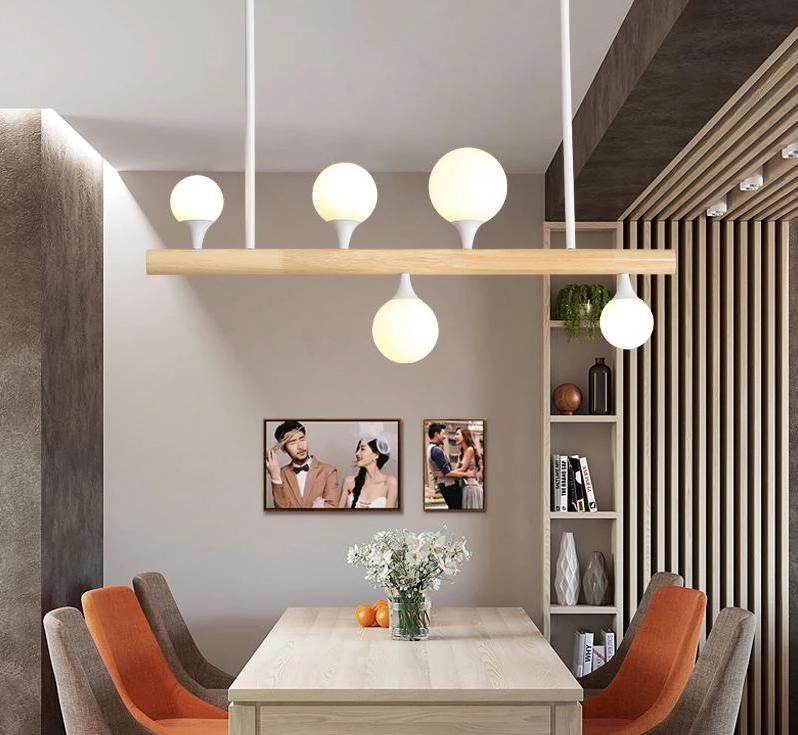 Rotunda – Wood & Glass Multi-Bulb LED Chandelier