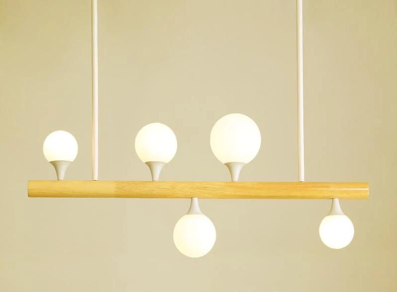 Rotunda – Wood & Glass Multi-Bulb LED Chandelier