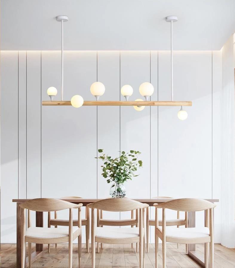 Rotunda – Wood & Glass Multi-Bulb LED Chandelier