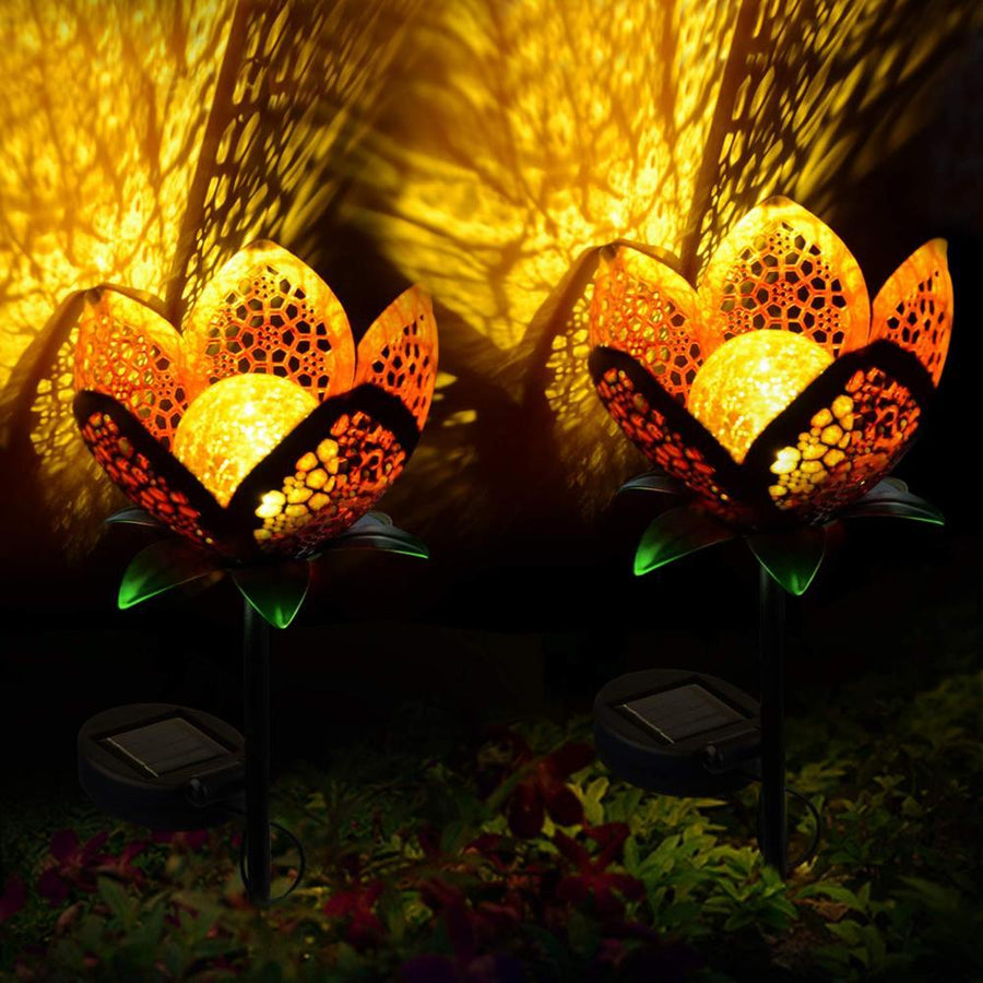 Rimini – Crackle Glass Solar Flower Stake Light