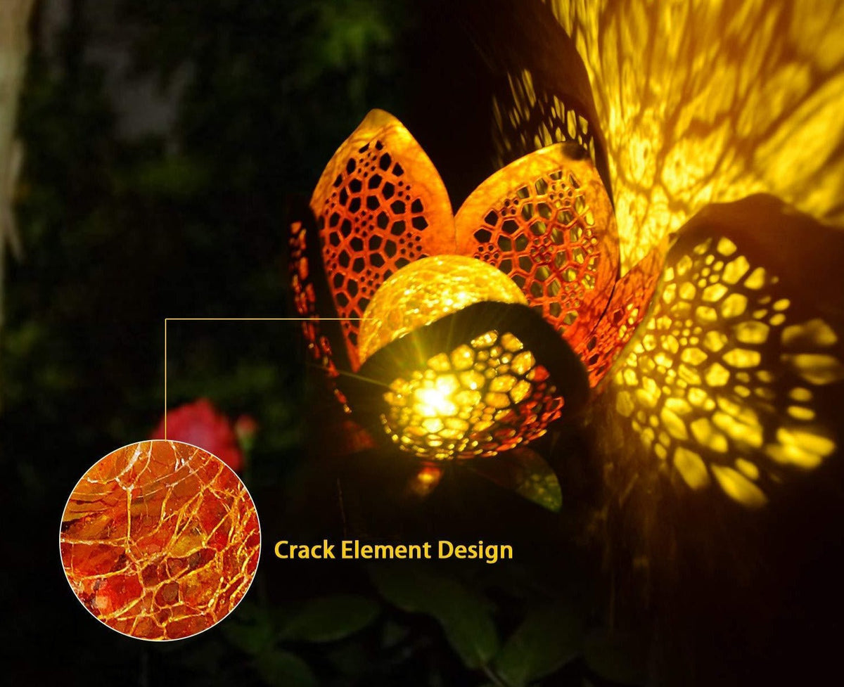 Rimini – Crackle Glass Solar Flower Stake Light