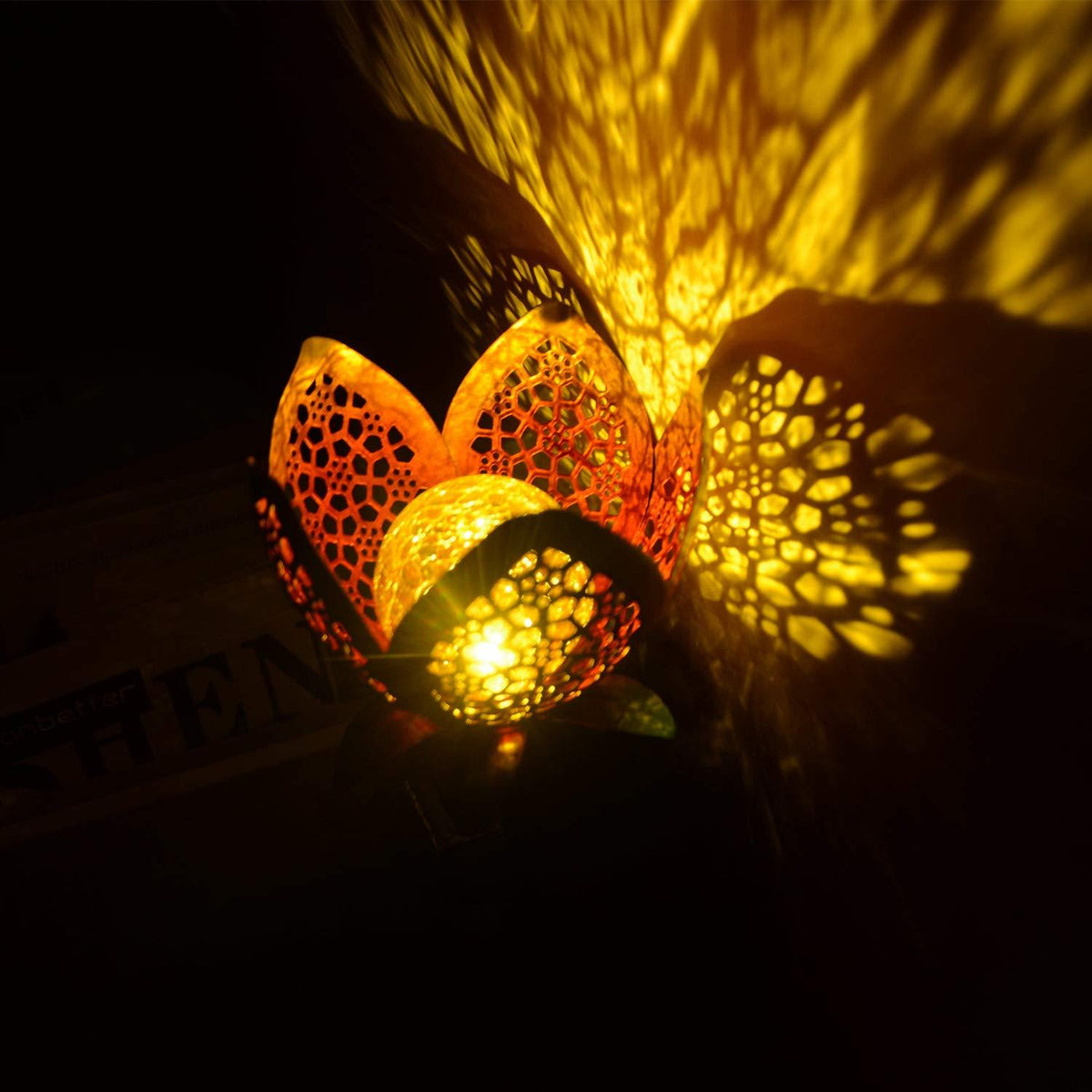 Rimini – Crackle Glass Solar Flower Stake Light
