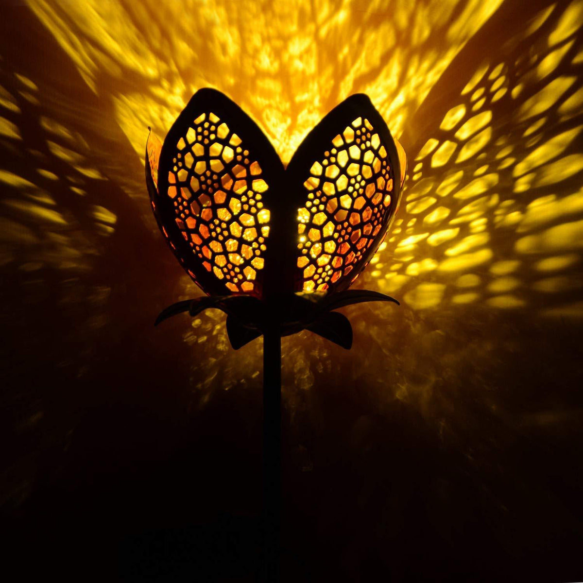 Rimini – Crackle Glass Solar Flower Stake Light