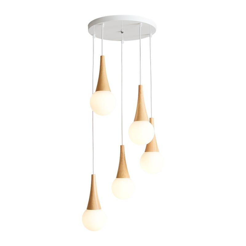 Vault – Multi-Globe Wood, Iron & Glass LED Pendant