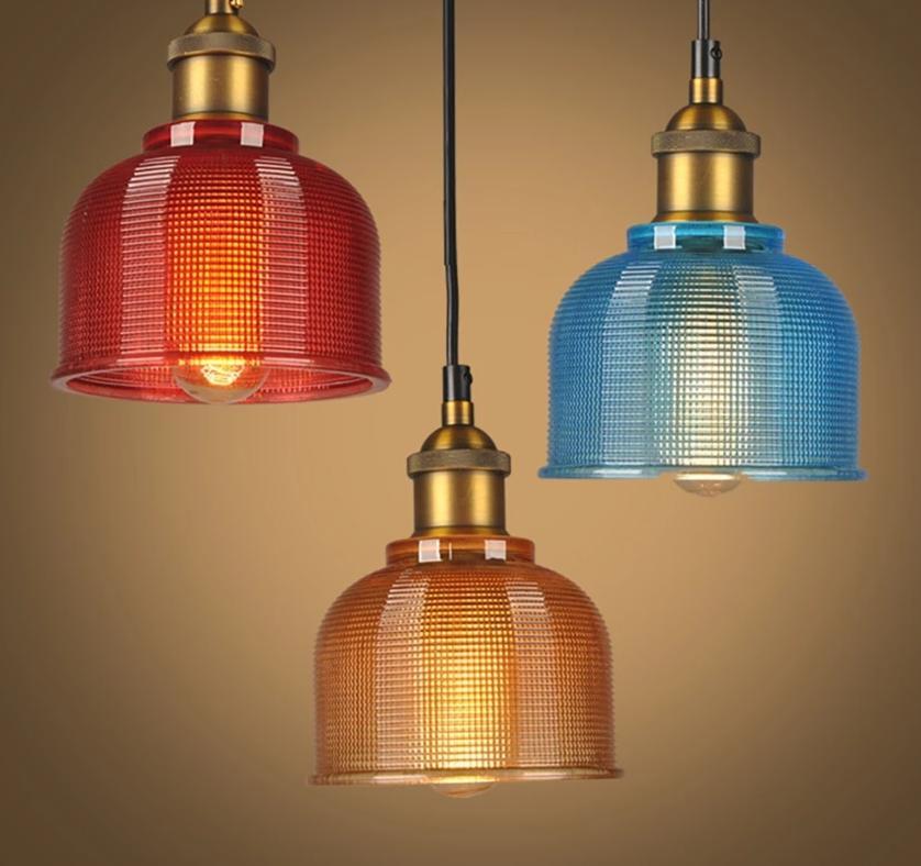 Ochre – Coloured Glass Retro Pendant Light