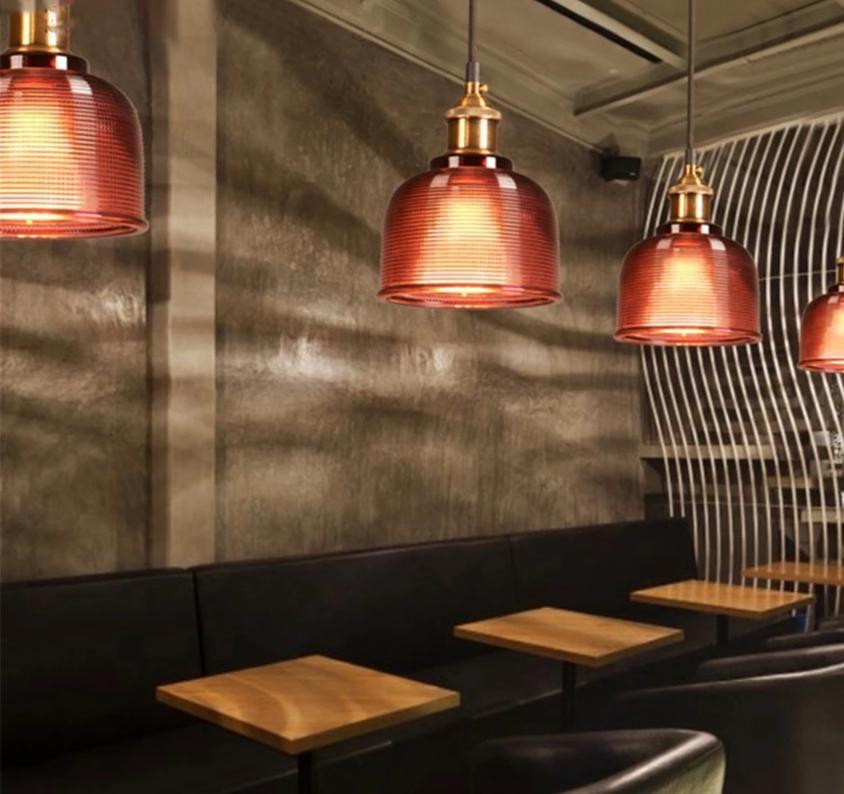 Ochre – Coloured Glass Retro Pendant Light